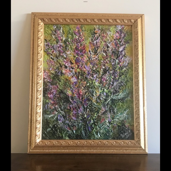 GINETTE CALLAWAY Acrylic Painting Gorgeous Frame 14X11 Color of Y… - Picture 6 of 10